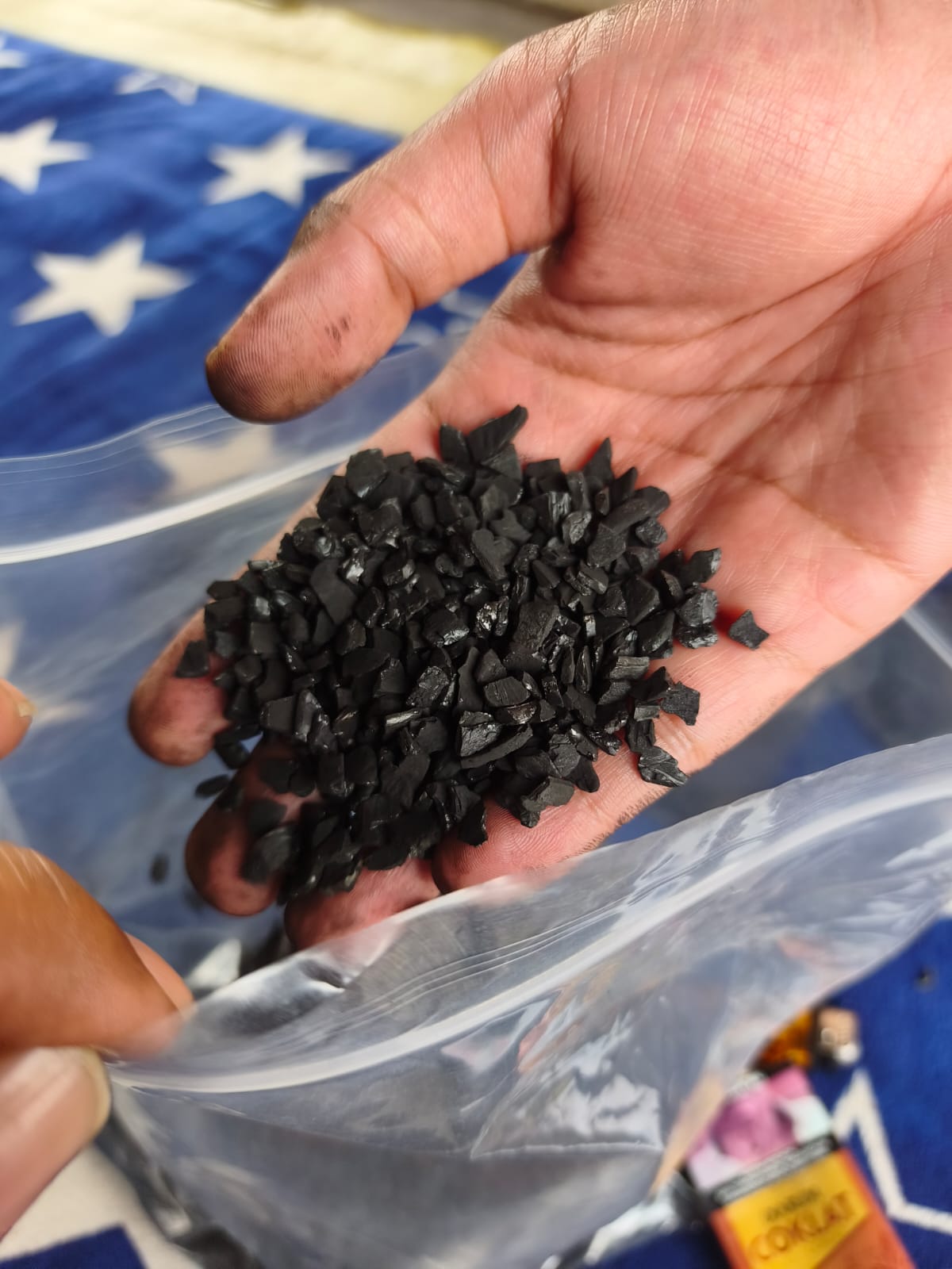 Granular charcoal